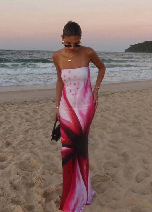 fuchsia mosaic maxi