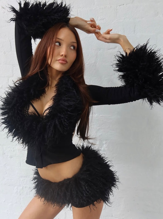 sabrina faux fur set