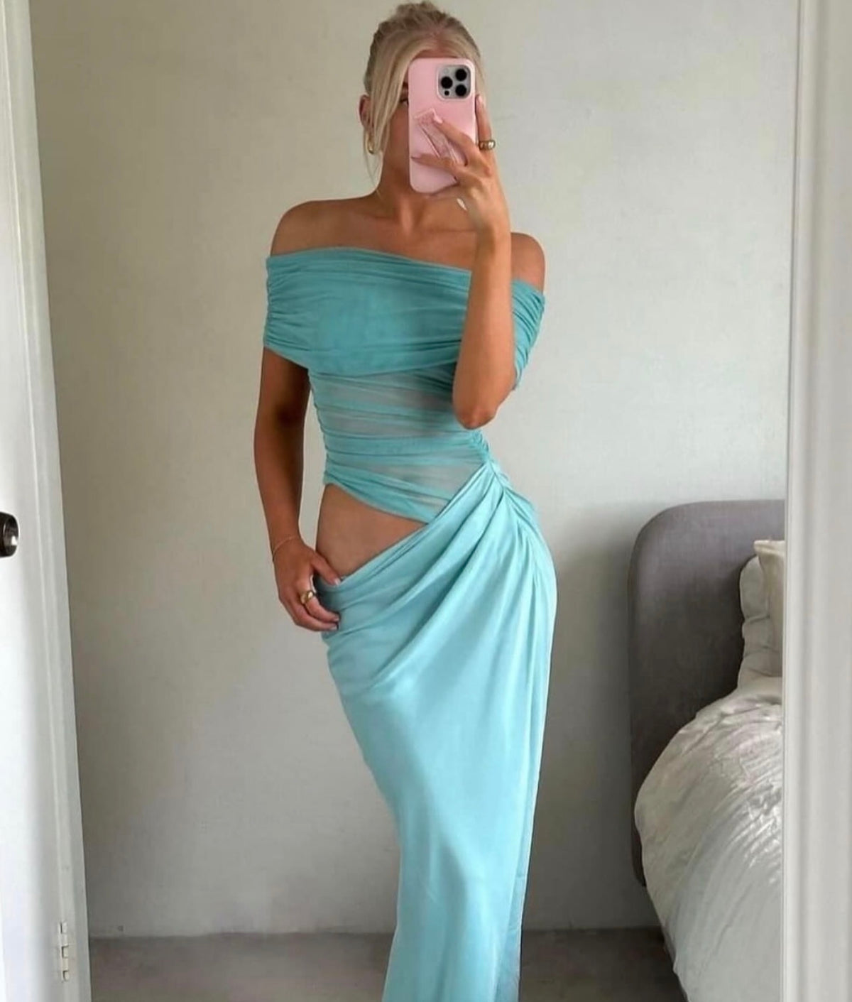 nico off the shoulder maxi